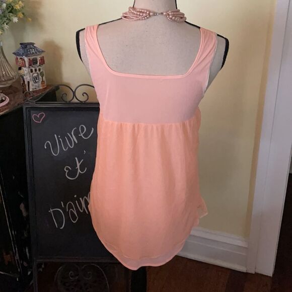 VTG Soft Summer Coral Peach Sz M Intimate Lounge Top/Chemise - Picture 8 of 8